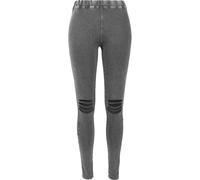 Urban Classics Legging Femme Ladies Slashed Knee Gris chiné XS 95% coton, 5% élasthanne
