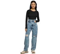 Urban Classics Ladies Stretch Jersey Longsleeve Body T-Shirt, Black, XXL Femme