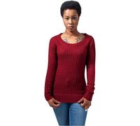 Urban Classics Sweat femme long tricoté col large Bordeaux S