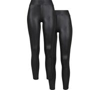 Urban Classics Ladies Synthetic Leather Leggings 2-Pack black+black XS