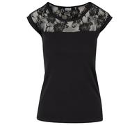 Urban Classics Ladies T-Shirt Top Laces Femme T-Shirt Manches Courtes Noir XL