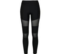 Urban Classics Ladies Tech Mesh Rib Leggings Black Taille: XS | Leggings de sport Outlet | Femme | Le Noir