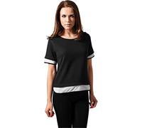 Urban Classics Ladies Terry Mesh Tee T-Shirt, Multicolore (blk/WHT 50), Medium Femme