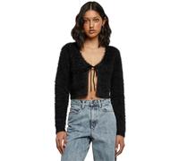 Urban Classics Ladies Tied Cropped Feather Cardigan Femme Cardigan noir 3XL