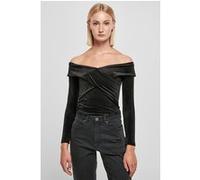 Urban Classics Ladies Velvet Rib Crossed Off Shoulder Longsleeve Black Taille: S | Chemisiers Outlet | Femme | Le Noir