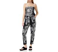 Urban Classics Ladies Viscose Bandeau Jumpsuit Combinaison, Noir/Blanc, M Femme
