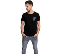 Urban Classics Leather Imitation Pocket Tee T-Shirt, Noir (Blk/blk 00017), Small Homme