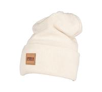 Urban Classics Leatherpatch Long Beanie, Bonnet Mixte, Ecru (Sand 208), Taille Unique