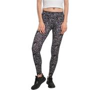 Urban Classics Ladies AOP Leggings, Hibiscus Black, XL Femme