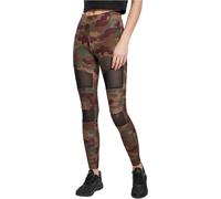 Urban Classics Legging de Sport Confortable pour Femme avec imprimé Militaire et Inserts en Maille, Coupe ajustée, Camouflage séquoia, XL