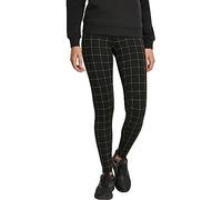Urban Classics Ladies Check High Waist Leggings, Noir (Black/White 00826), 44 (Taille Fabricant: X-Large) Femme