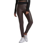 Urban Classics Legging Taille Haute en Cuir synthétique pour Femme Pantalon de Yoga, Marron, XS