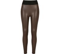 Urban Classics Legging Taille Haute en Cuir synthétique pour Femme Pantalon de Yoga, Marron