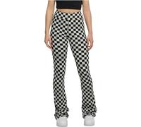 Urban Classics Leggings Évasé à Carreaux Femme Legging Noir/Blanc L 85% Polyester, 15% Élasthanne