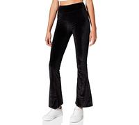 Urban Classics Ladies High Waist Velvet Boot Cut Leggings, Noir, L Femme