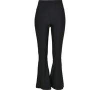 Urban Classics Leggings Femmes High Waist Rib Boot Cut Noir XS