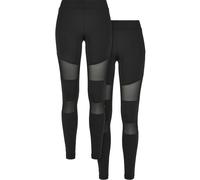 Urban Classics Leggings Femmes Tech Mesh 2-Pack Black+Black 4XL