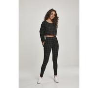 Urban Classics Legging Taille Haute à Carreaux Femme Legging Noir/Blanc XXL