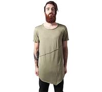 Urban Classics Long Open Edge Front Zip Tee T-Shirt, Vert-Grün (lightolive 729), L Homme