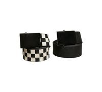 Urban Classics Lot de 2 Ceintures en Toile Solide, Noir/Blanc cassé, Small-Medium Mixte