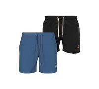 Urban Classics Lot de 2 Shorts de Bain Block Maillot, Bleu Vintage + Noir, 2X-Large Homme