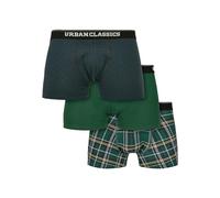 Urban Classics Lot de 3 Boxers de Noël Snowman pour Homme Tailles S à 5XL, Dgrn Plaidaop + Vert foncé/Bleu + Vert foncé, XXXL