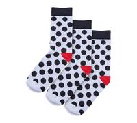 Urban Classics Lot de 3 Paires de Chaussettes Basiques à Pois, Blanc/Noir, 39-42 Mixte