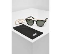 Urban Classics Lunettes de soleil Sunglasses Italy with chain Black/Gold