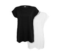 Urban Classics Camiseta de Manga Larga Para Mujer (2 Unidades) T-Shirt, Black/White, 5XL Femme