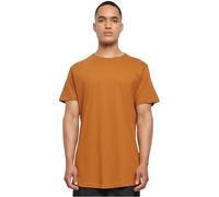 Urban Classics T-shirt homme Shaped Long Tee - ourlet arrondi - 100 Coton - Marron L