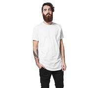 Urban Classics - T-shirt Shaped Long Tee Homme - manches courtes, col rond, 100% coton - blanc XL