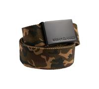 Urban Classics Mixte Canvas Belts Ceinture Sangle en Toile Militaire Unisexe Ajustable Sans Trous Boucle M tal pour Homme et Fem, Mehrfarbig (Wood Camo/Black 00459), Taille unique EU