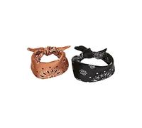 Urban Classics Mixte Lot de 2 en Satin Bandana, Noir + Cognac., Taille unique EU