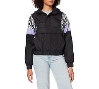 Urban Classics Mujer AOP Mixed Pull Over Jacket, Noir/zèbre, XS Femme