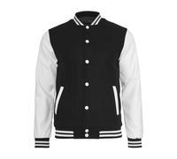 Urban Classics Oldschool College Jacket Veste, Multicolore (Noir/Blanc), S Homme