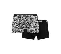 Urban Classics Organic Boxer Shorts 2-Pack sous-vêtement, Détails AOP + Noir, XXXXXL Homme