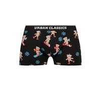 Urban Classics Organic X-Mas Boxer Shorts 3-Pack Caleon Boxeur, Teddy AOP + Jasper + Bleu Marine, S Homme