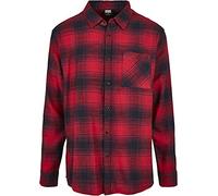 Urban Classics Oversized Checked Grunge Shirt Chemise, Noir/Rouge, L Homme