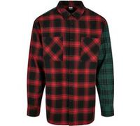 Urban Classics Oversized Mix Check Shirt Black/red/green Taille: S | Casual chemises Outlet | Homme | Le Noir