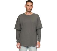 Urban Classics Oversized Shaped Double Layer Ls Tee T-Shirt, darkshadow, XL Homme
