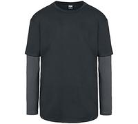 Urban Classics Oversized Shaped Double Layer Ls Tee T-Shirt, darkshadow, XL Homme