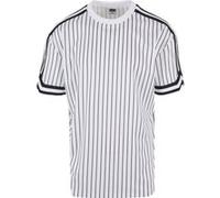 Urban Classics Oversized Striped Mesh Tee White/black Taille: S | T-Shirts Outlet | Homme | Blanche