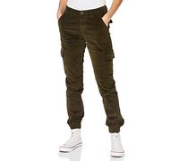 Urban Classics Pantalon Cargo en Corduroy pour Femme - Taille Haute, Vert Olive foncé, 31