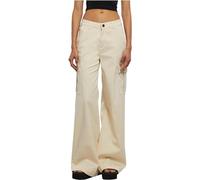 Urban Classics Pantalon Cargo pour Femme Taille Haute à Jambes Larges, Sable Blanc, W36