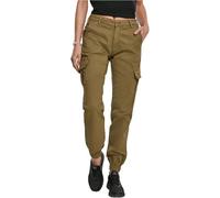 URBAN CLASSICS Pantalon Cargo pour Femme, Taille Haute, Chevilles Resserrées, Poches latérales Plaquées, 98% Coton 2% Élasthanne, Summerolive, Taille 31