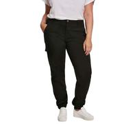 URBAN CLASSICS Pantalon Cargo pour Femme, Taille Haute, Chevilles Resserrées, Poches latérales Plaquées, 98% Coton 2% Élasthanne, Black, Taille 32