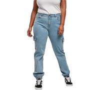 Urban Classics Pantalon Cargo Stretch en Denim Organique, Bleu Clair Blanchi, 32 Femme