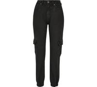 Urban Classics Pantalon cargo stretch en denim organique, noir délavé, W27 Femme