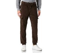 Urban Classics Pantalon de Jogging Cargo en Velours côtelé, Vert Olive foncé, 31-35 Homme
