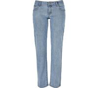 Urban Classics Pantalon en Denim pour Femme Taille Basse, Bleu Clair teinté délavé, 32